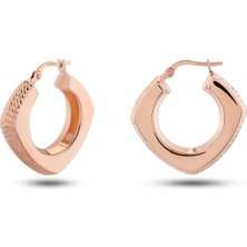 Prenses Pırlanta Kadın 14 Ayar Rose Altın V Küpe