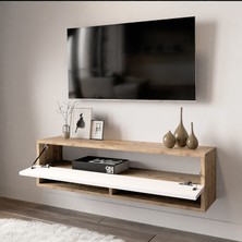 L'occi Concept Delphin 100 cm Raflı Kapaklı Tv Ünitesi DLP13-AW Çam-Beyaz