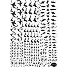 Sultan Tasarım Epoksi Resin Reçine Köpek Balığı Figürü Şeffaf Yapışkanlı A4 Boyutunda Sticker Etiket