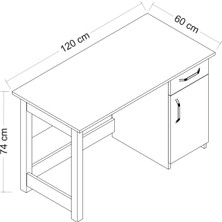 Derya Dekor Naturel Çalışma Masası Safir Meşe