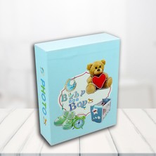 Süsle Bebek ve Parti Bebek Fotoğraf Albümü 40 Resimlik Kutulu, Beşik Modeli - Mavi