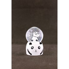 Hediye Filesi Mini Boy Panda Tasarımlı Kar Küresi Işıklı 7 cm