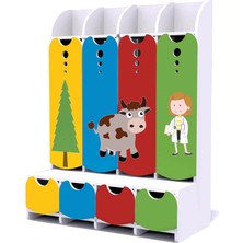 Woody Life Dörtlü Renkli Oval Portmanto