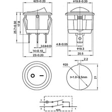 Site Hırdavat IC-131B Beyaz Yuvarlak Işıklı Anahtar On/off/switch 3p