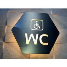 Grafhum Modern Honeycomb Serisi Işıklı Wc Yönlendirme Tabelası