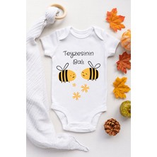 Babydonat Teyzesinin Balı Desenli Kısa Kol Kız Body