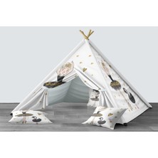 instababyrooms Dijital Baskılı Kızıldereli Mindersiz Çocuk Odası Oyun Çadırı Model 012