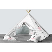 instababyrooms Dijital Baskılı Kızıldereli Mindersiz Çocuk Odası Oyun Çadırı Model 013