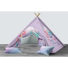 instababyrooms Dijital Baskılı Kızıldereli Mindersiz Çocuk Odası Oyun Çadırı Model 033