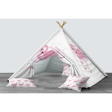 instababyrooms Dijital Baskılı Kızıldereli Mindersiz Çocuk Odası Oyun Çadırı Model 048