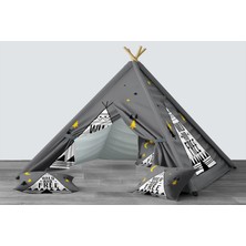 instababyrooms Dijital Baskılı Kızıldereli Mindersiz Çocuk Odası Oyun Çadırı Model 055