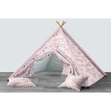 instababyrooms Dijital Baskılı Kızıldereli Mindersiz Çocuk Odası Oyun Çadırı Model 064