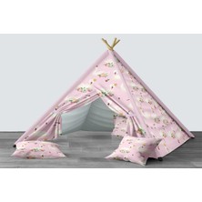 instababyrooms Dijital Baskılı Kızıldereli Mindersiz Çocuk Odası Oyun Çadırı Model 073