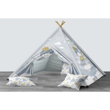 instababyrooms Dijital Baskılı Kızıldereli Mindersiz Çocuk Odası Oyun Çadırı Model 080