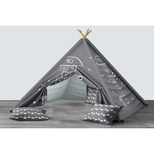 instababyrooms Dijital Baskılı Kızıldereli Mindersiz Çocuk Odası Oyun Çadırı Model 091