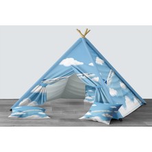 instababyrooms Dijital Baskılı Kızıldereli Mindersiz Çocuk Odası Oyun Çadırı Model 098