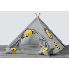 instababyrooms Dijital Baskılı Kızıldereli Mindersiz Çocuk Odası Oyun Çadırı Model 120