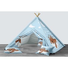 instababyrooms Dijital Baskılı Kızıldereli Mindersiz Çocuk Odası Oyun Çadırı Model 108