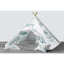 instababyrooms Dijital Baskılı Kızıldereli Mindersiz Çocuk Odası Oyun Çadırı Model 138