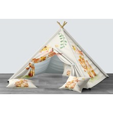 instababyrooms Dijital Baskılı Kızıldereli Mindersiz Çocuk Odası Oyun Çadırı Model 166