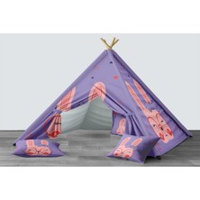 instababyrooms Dijital Baskılı Kızıldereli Mindersiz Çocuk Odası Oyun Çadırı Model 174