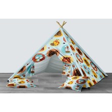 instababyrooms Dijital Baskılı Kızıldereli Mindersiz Çocuk Odası Oyun Çadırı Model 172