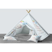 instababyrooms Dijital Baskılı Kızıldereli Mindersiz Çocuk Odası Oyun Çadırı Model 173