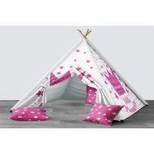 instababyrooms Dijital Baskılı Kızıldereli Mindersiz Çocuk Odası Oyun Çadırı Model 235