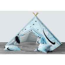 instababyrooms Dijital Baskılı Kızıldereli Mindersiz Çocuk Odası Oyun Çadırı Model 208