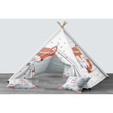 instababyrooms Dijital Baskılı Kızıldereli Mindersiz Çocuk Odası Oyun Çadırı Model 237