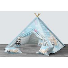 instababyrooms Dijital Baskılı Kızıldereli Mindersiz Çocuk Odası Oyun Çadırı Model 244