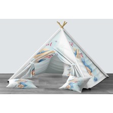 instababyrooms Dijital Baskılı Kızıldereli Mindersiz Çocuk Odası Oyun Çadırı Model 213