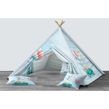 instababyrooms Dijital Baskılı Kızıldereli Mindersiz Çocuk Odası Oyun Çadırı Model 216