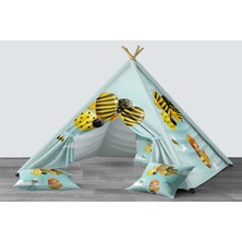 instababyrooms Dijital Baskılı Kızıldereli Mindersiz Çocuk Odası Oyun Çadırı Model 219