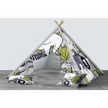 instababyrooms Dijital Baskılı Kızıldereli Mindersiz Çocuk Odası Oyun Çadırı Model 256