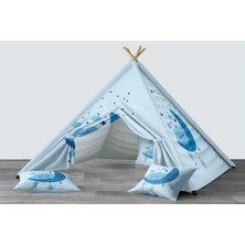 instababyrooms Dijital Baskılı Kızıldereli Mindersiz Çocuk Odası Oyun Çadırı Model 228