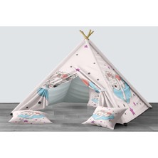 instababyrooms Dijital Baskılı Kızıldereli Mindersiz Çocuk Odası Oyun Çadırı Model 247