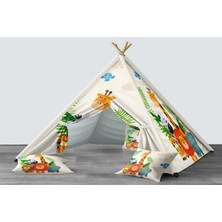 instababyrooms Dijital Baskılı Kızıldereli Mindersiz Çocuk Odası Oyun Çadırı Model 288