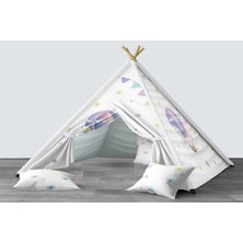 instababyrooms Dijital Baskılı Kızıldereli Mindersiz Çocuk Odası Oyun Çadırı Model 260