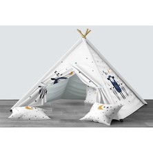 instababyrooms Dijital Baskılı Kızıldereli Mindersiz Çocuk Odası Oyun Çadırı Model 309