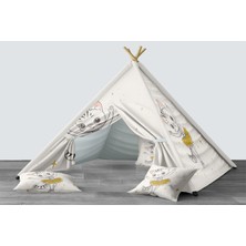 instababyrooms Dijital Baskılı Kızıldereli Mindersiz Çocuk Odası Oyun Çadırı Model 273