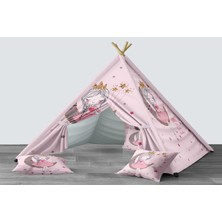 instababyrooms Dijital Baskılı Kızıldereli Mindersiz Çocuk Odası Oyun Çadırı Model 298