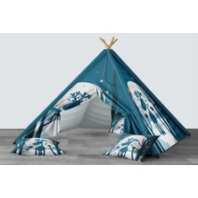 instababyrooms Dijital Baskılı Kızıldereli Mindersiz Çocuk Odası Oyun Çadırı Model 1346