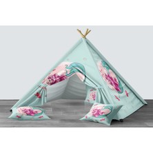 instababyrooms Dijital Baskılı Kızıldereli Mindersiz Çocuk Odası Oyun Çadırı Model 318