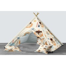 instababyrooms Dijital Baskılı Kızıldereli Mindersiz Çocuk Odası Oyun Çadırı Model 1331