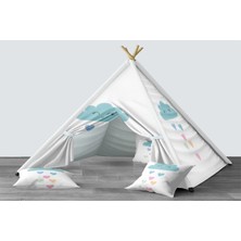 instababyrooms Dijital Baskılı Kızıldereli Mindersiz Çocuk Odası Oyun Çadırı Model 1384