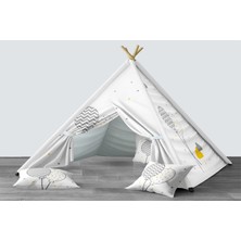 instababyrooms Dijital Baskılı Kızıldereli Mindersiz Çocuk Odası Oyun Çadırı Model 1394