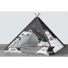 instababyrooms Dijital Baskılı Kızıldereli Mindersiz Çocuk Odası Oyun Çadırı Model 1377