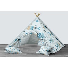 instababyrooms Dijital Baskılı Kızıldereli Mindersiz Çocuk Odası Oyun Çadırı Model 1412