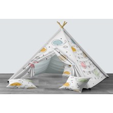 instababyrooms Dijital Baskılı Kızıldereli Mindersiz Çocuk Odası Oyun Çadırı Model 1413